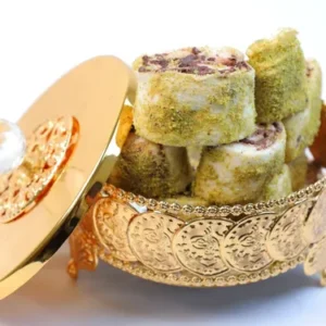 antep fıstıklı Çikolata dolgulu sarma lokum